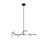 Lámpara de techo colgante Trio Flaming LED negro y dorado 3000K 195cm 368900680