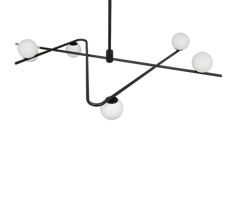 Lámpara de techo colgante Trio Flaming LED negro y dorado 3000K 195cm 368900680