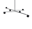 Lámpara de techo colgante Trio Coda LED negro y dorado 2700K 180cm 369000680