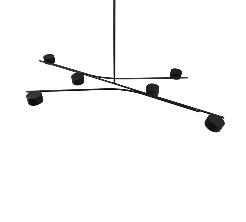 Lámpara de techo colgante Trio Coda LED negro y dorado 2700K 180cm 369000680