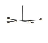 Lámpara de techo colgante Trio Coda LED negro y dorado 2700K 180cm 369000680