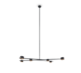 Lámpara de techo colgante Trio Coda LED negro y dorado 2700K 180cm 369000680