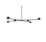 Lámpara de techo colgante Trio Coda LED negro y dorado 2700K 180cm 369000680