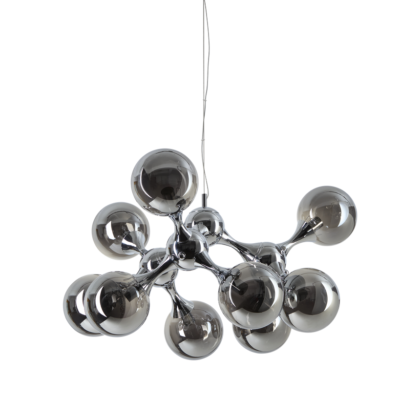 Lámpara colgante Ideal Lux Nodi cromo cristal 9 luces 252W Ø80cm 370002