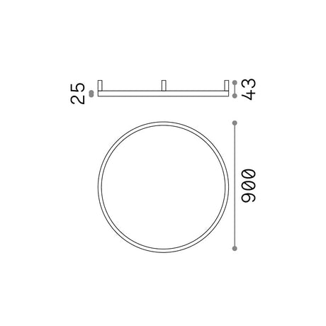 Plafón de techo Ideal Lux Oracle Slim LED 53W 3000K Ø90cm latón — ref. 370279 (2)
