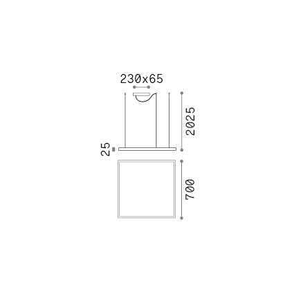 Lámpara colgante Ideal Lux Oracle Slim LED 44W 3000K 70cm latón — ref. 370484 (2)