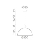 ACB Tiga Lámpara de techo colgante 3707/35 Blanco Texturado/Oro Técnico, LED E27 15W, C3707180BOT