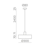 ACB Jarvis Lámpara de techo colgante 3708/30 Negro Text., Kit Blanco Text., LED E27 15W, C3708081N