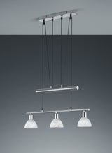 Lámpara de techo colgante Trio Levisto LED níquel mate 3000K regulable 160cm 371
