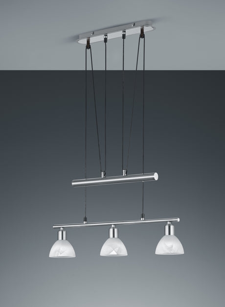 Lámpara de techo colgante Trio Levisto LED níquel mate 3000K regulable 160cm 371