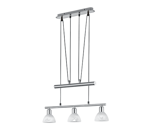 Lámpara de techo colgante Trio Levisto LED níquel mate 3000K regulable 160cm 3