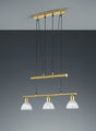Lámpara de techo colgante Trio Levisto LED latón mate 3000K regulable 160cm 3710