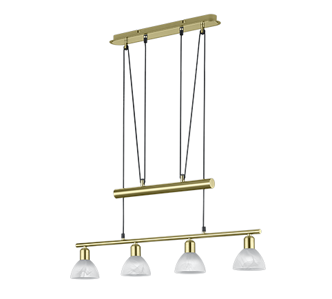 Lámpara de techo colgante Trio Levisto 4 luces bronce mate 3000K 160cm 371010408
