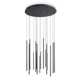 Lámpara colgante Ideal Lux Look negro cristal LED 16 luces 31W Ø70cm 371146