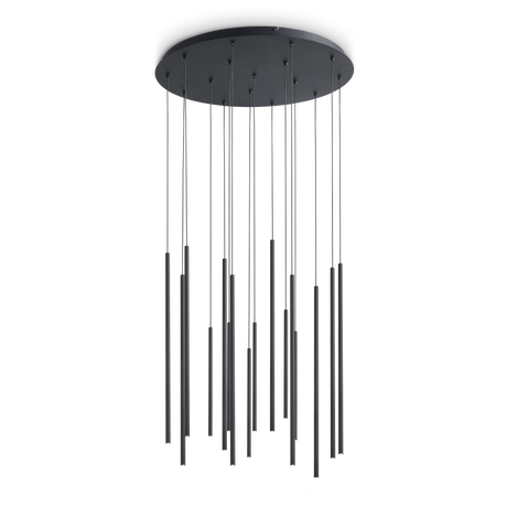 Lámpara colgante Ideal Lux Look negro cristal LED 16 luces 31W Ø70cm 371146
