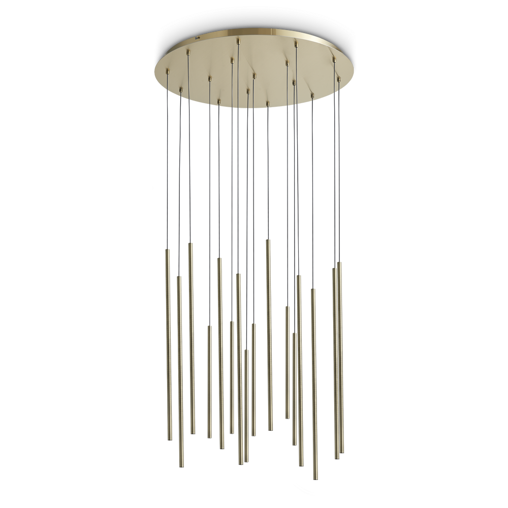 Lámpara colgante Ideal Lux Look latón cristal LED 16 luces 31W Ø70cm 371153