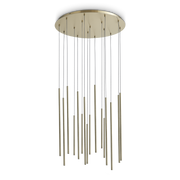Lámpara colgante Ideal Lux Look latón cristal LED 16 luces 31W Ø70cm 371153