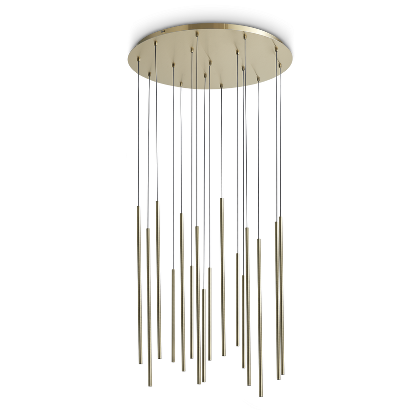 Lámpara colgante Ideal Lux Look latón cristal LED 16 luces 31W Ø70cm 371153