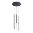 Lámpara colgante Ideal Lux Look negro cristal LED 8 luces 16W 3000K Ø45cm 371177