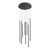 Lámpara colgante Ideal Lux Look negro cristal LED 8 luces 16W 3000K Ø45cm 371177