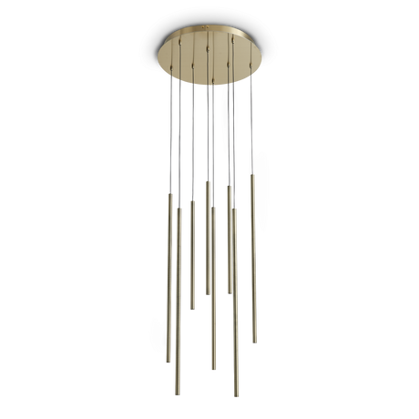 Lámpara colgante Ideal Lux Look latón cristal LED 8 luces 16W 3000K Ø45cm 371184