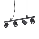 Lámpara colgante Ideal Lux Dynamite negro 4 luces 112W Ø76cm 371382