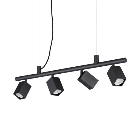 Lámpara colgante Ideal Lux Dynamite 4 luces 112W 76cm cuadrada negro — ref. 371382 (1)