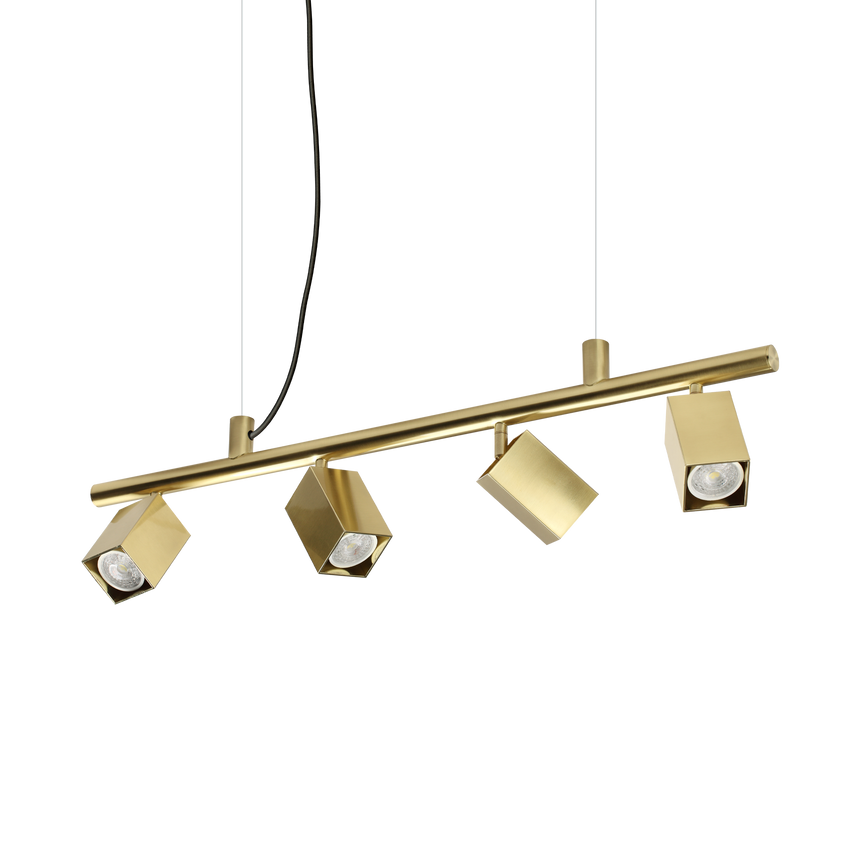 Lámpara colgante Ideal Lux Dynamite latón 4 luces 112W Ø76cm 371399