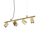 Lámpara colgante Ideal Lux Dynamite 4 luces 112W 76cm cuadrada latón — ref. 371399 (1)