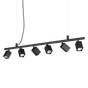 Lámpara colgante Ideal Lux Dynamite 6 luces 168W 115,5cm cuadrada negro — ref. 371412 (1)