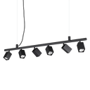 Lámpara colgante Ideal Lux Dynamite 6 luces 168W 115,5cm cuadrada negro — ref. 371412 (1)