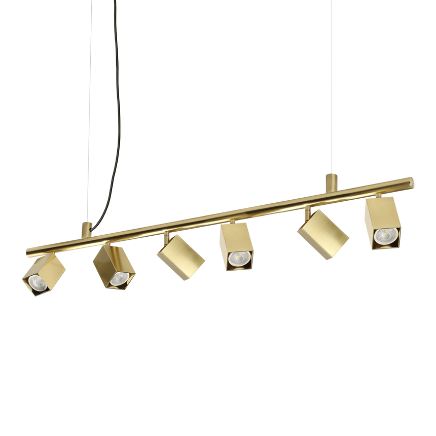 Lámpara colgante Ideal Lux Dynamite latón 6 luces 168W Ø115,5cm 371429
