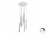 Lámpara de techo colgante Schuller Varas 9 luces cromo 