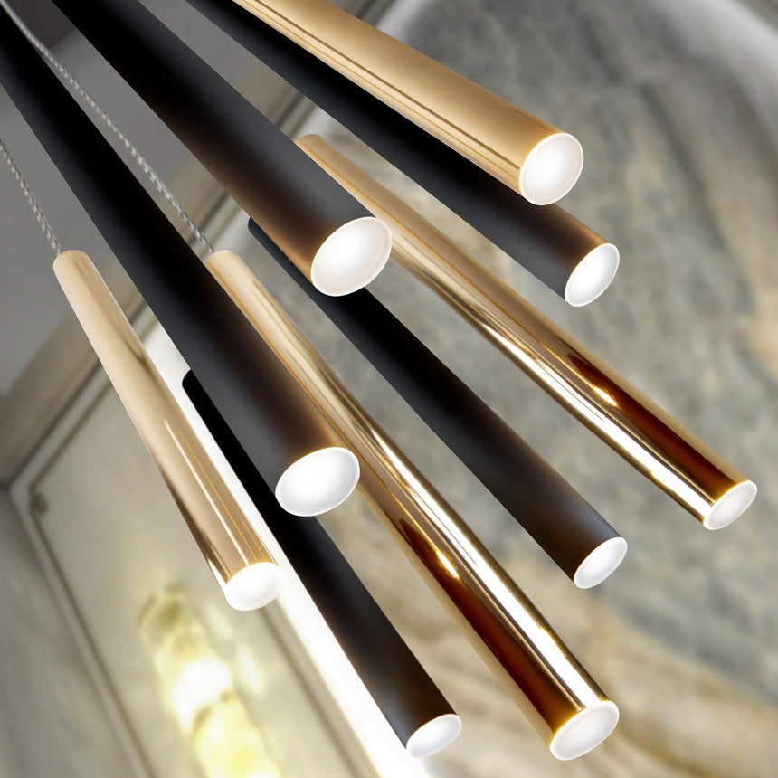 Schuller Varas Lámpara de techo colgante oro/negro 9 luces 373272