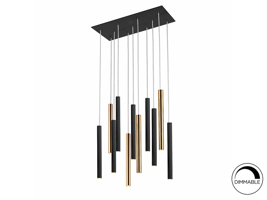Lámpara de techo colgante Schuller Varas 11 luces oro b - ambiente