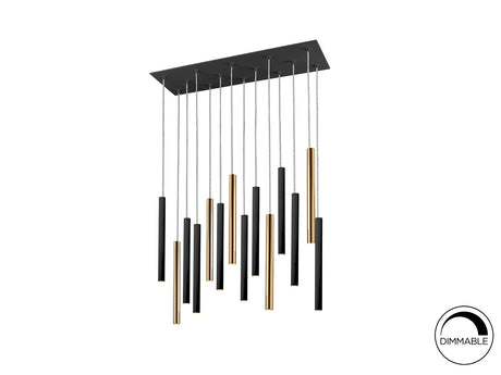 Lámpara de techo colgante Schuller Varas 14 luces oro b - ambiente