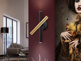 Lámpara aplique de pared Schuller Varas LED 3 luces oro brillo y negro 3000K 373845