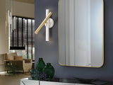 Lámpara aplique de pared Schuller Varas LED 3 luces oro brillo y blanco 3000K vista 1