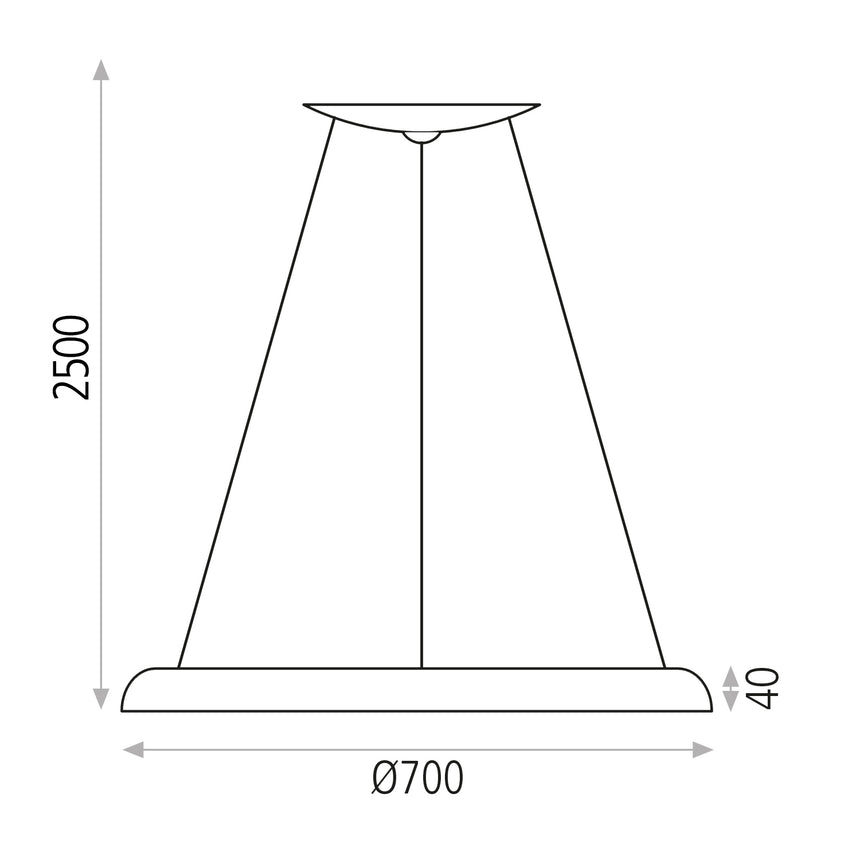 ACB Shiitake Colgante 3740/70 Negro/Oro, LED 50W 3000K 4150lm, CRI90 CL.I, Casambi C3740190NOCA