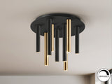 Plafón Schuller Varas LED 9 luces negro y oro brillo 30 - vista 3