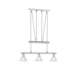 Lámpara de techo colgante Trio Stamina 3 luces níquel mate 180cm 3751031-07