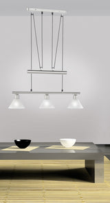 Lámpara de techo colgante Trio Stamina LED níquel mate 2700K 180cm 3751031-07