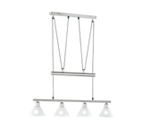 Lámpara de techo colgante Trio Stamina 4 luces níquel mate 180cm 3751041-07