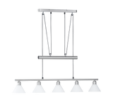 Lámpara de techo colgante Trio Stamina 5 luces níquel mate 180cm 3751051-07
