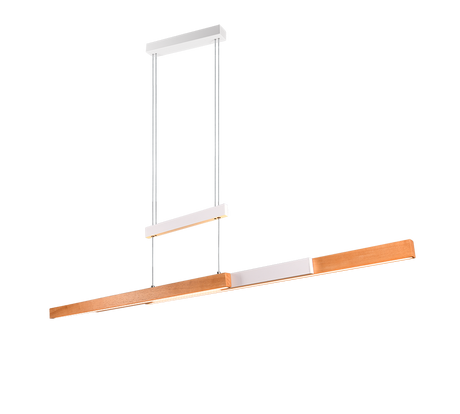 Lámpara de techo colgante Trio Trajan LED blanco mate táctil CCT 150cm 375390531