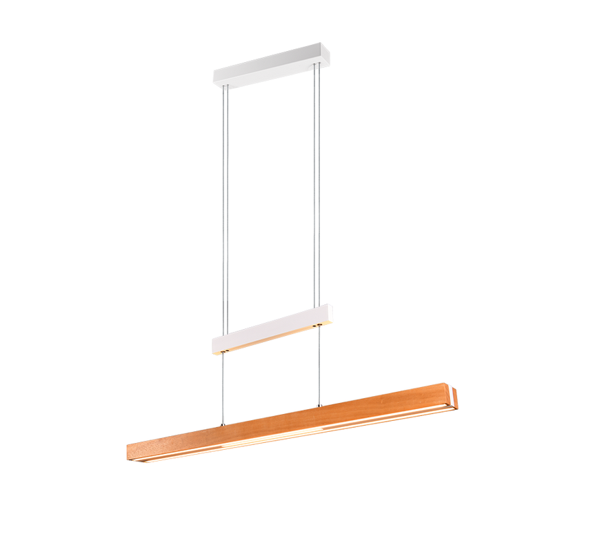 Lámpara de techo colgante Trio Trajan LED blanco mate táctil CCT 150cm 375390531