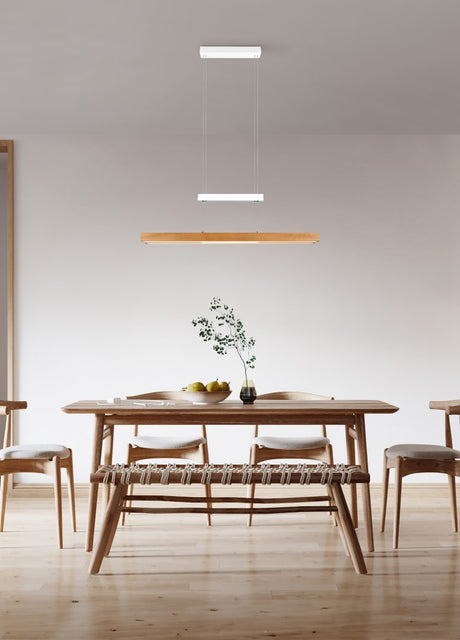 Lámpara de techo colgante Trio Trajan LED blanco mate táctil CCT 150cm 375390531