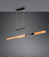 Trio Trajan Lámpara de techo colgante LED negro madera 375390532