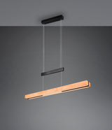 Trio Trajan Lámpara de techo colgante LED negro madera 375390532
