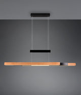 Trio Trajan Lámpara de techo colgante LED negro madera 375390532